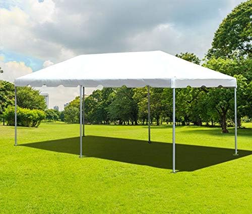 Party Tents Direct 10'x20' Weekender West Coast Tent Frame Party Tent (White) PVC Top with Storage Bag - Tents for Parties, Weddings, Birthdays, Banquets, Fiestas, Workshop, Outdoor Event
