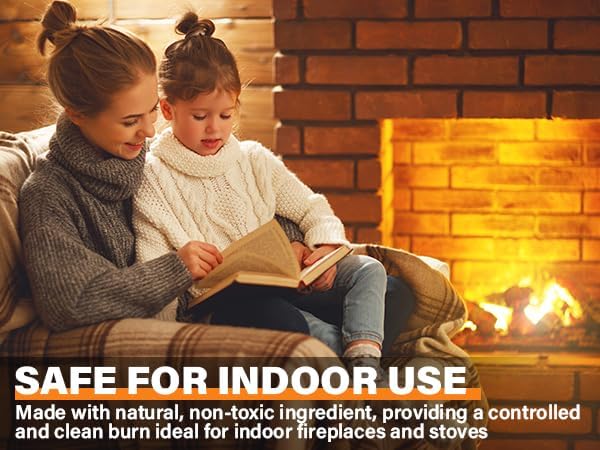 HGD Fire Starter(32pcs), Natural Charcoal Starters, Firestarters for Indoor Fireplace, BBQ, Campfire, Wood Stove, Chimney, Fire Pit, Grill, Smoker, Indoor Outdoor Use, Weather-Resistant,