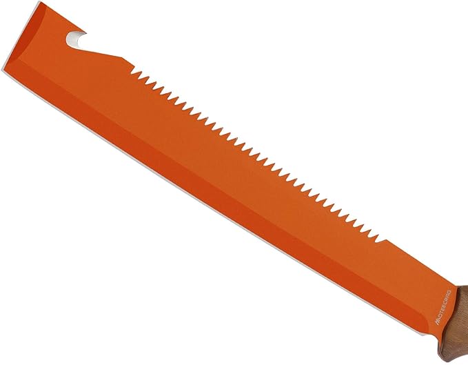 Machete for Cutting Trees Heavy Duty with Saw 19" Survival Knife Serrated Blade - Full Tang Machetes with Rope Cutter for Bushcraft Outdoor Hunting Garden Cutting Trees and Yard Work Orange