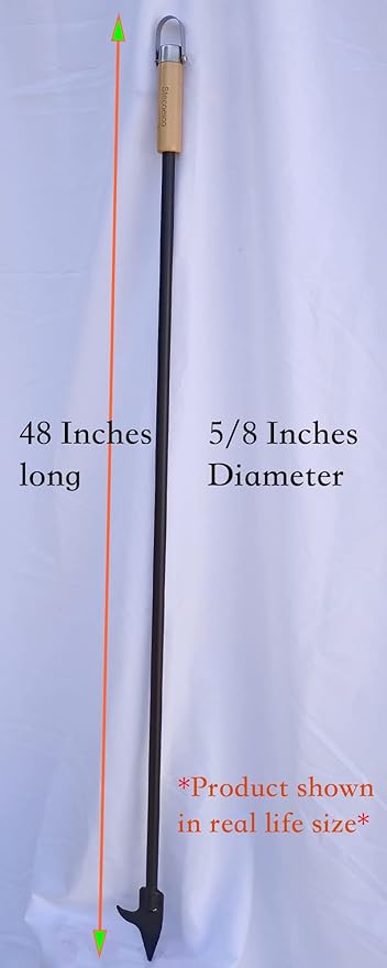 Fire Poker Fireplace Poker, 47 Inches Extra Long Sturdy Fire Pit Fireplace Poker. One Piece. Excellent Workmanship Campfire Poker, Hollow Core for Air Blowing Fire Poker.