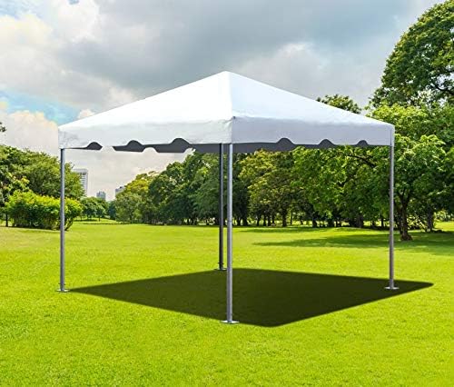 Party Tents Direct 10x10 Heavy-Duty Waterproof Canopy Tent - Steel Frame Outdoor Gazebo for Weddings, Parties & Camping - White Vinyl Cover