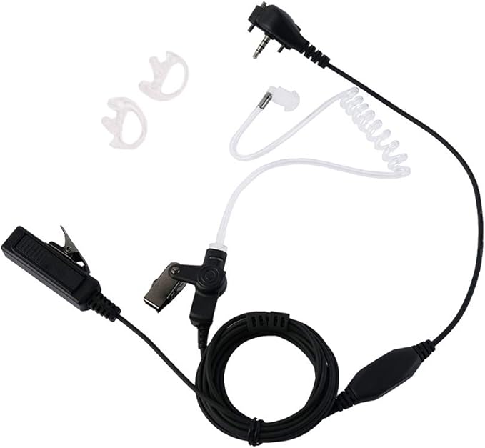 Vx-261 Earpiece Headset with Ptt Mic Compatible with Yaesu Vertex Standard VX-230 VX-231 Walkie Talkie 10 Pack Black