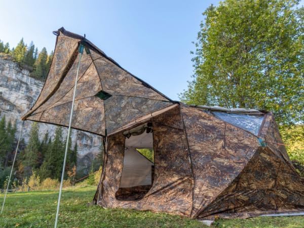Rbm Outdoors Hot Tent with Stove Jack, Easy Setup 4 Season Winter Tents for Camping, Cold Weather Wall Double Layer Waterproof & Windproof Shelter