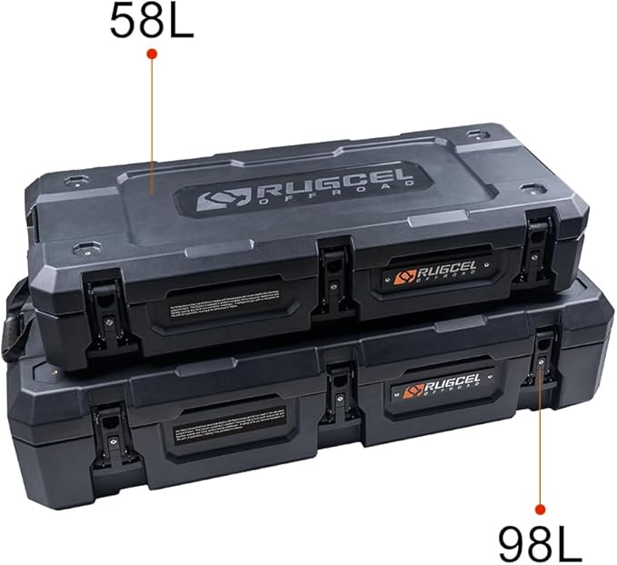 RUGCEL 58L Waterproof Dry Box - Heavy-Duty Overland & Off-Road Storage Case for Car Camping Equipment, Roof Gear & Vehicle Luggage
