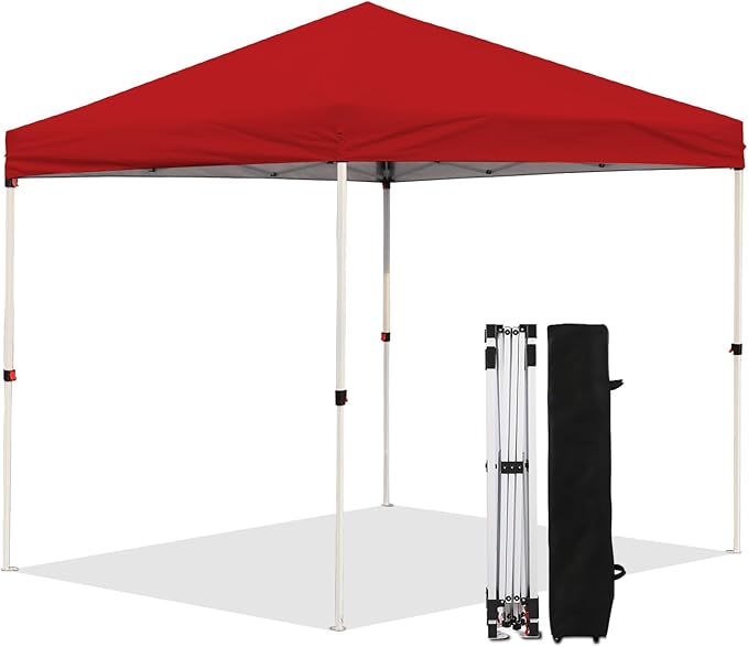 Northroad 8X8 FT Pop Up Canopy, Outdoor Instant Canopy Tent Slant Legs with Carrying Bag, Portable Gazebo Shelter for Wedding Party,Commercial Event,Patio,Garden,Beach -Red