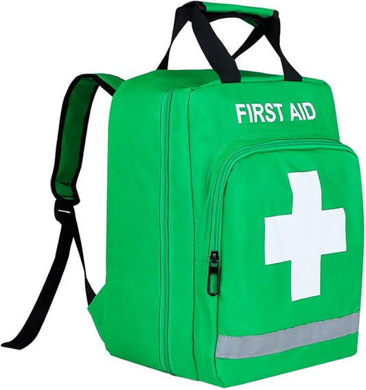 Red Emergency Bag First Aid Backpack Empty Medical First Aid Treatment First Responder Trauma Bags for Camping Cycling Outings Daycare (Green)