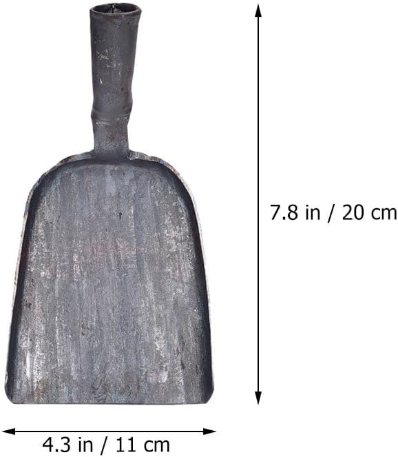 Steel Fireplace Ash Shovel, BBQ Charcoal Shovel Small Compact Coal Scoop Cleaning Flat Scooping Spade for Kitchen Sand Stove Garden Supplies Outdoor Indoor (4.3 * 7.8“)
