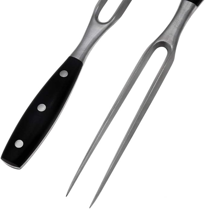 Carving Fork, Meat Fork, 12 Inch Cooking Fork, Stainless Steel BBQ Fork, Long Metal Chef Pro Kitchen Forks for Barbecue, Serving, Cooking, Grilling, Roasting