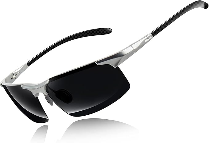 BIRCEN Polarized Carbon-Fiber Sunglasses for Men: Ultralight UV Protection Sun Glasses for Outdoor Sports Fishing Golf Hiking