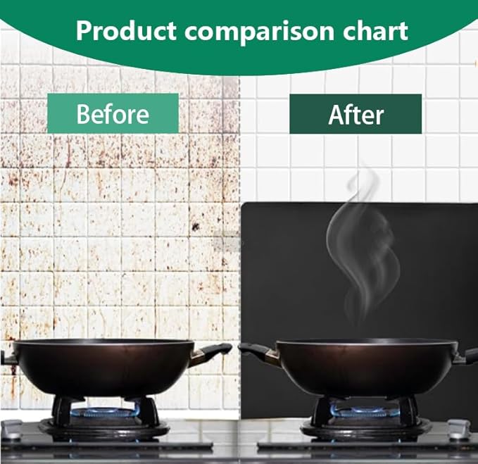 Large 3 Sided Splatter Guard for Frying Stove Top,Oil Splash Guard Cooking for Stove,Non Stick Foldable Splatter Screen for Stove Top (Black)