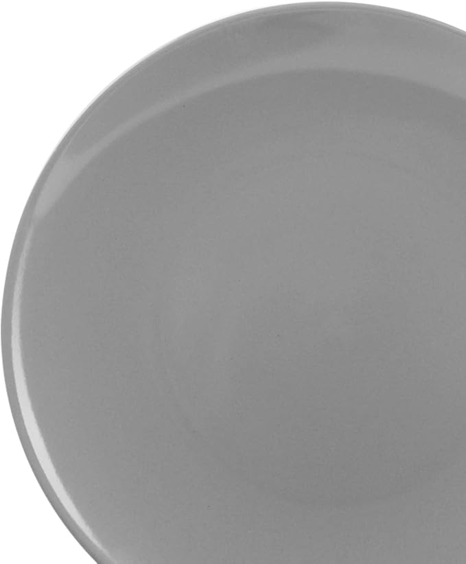 Amazon Basics 18-Piece Stoneware Dinnerware Set - Smokey Grey, Service for 6