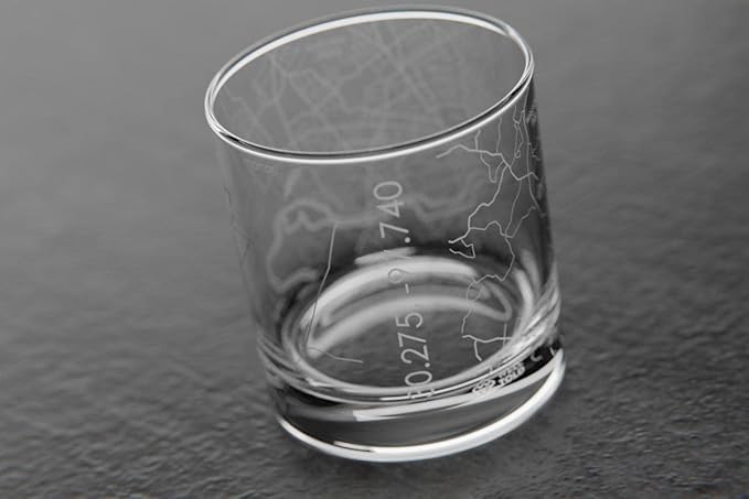 Well Told Engraved Austin Texas Map Rocks Glass, Old Fashioned Whiskey Glass (11 oz, Clear) Etched Whiskey Glass, Gifts For Whiskey Lovers