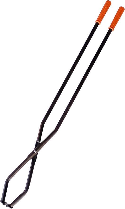 TAFIEDA Fireplace Tongs Log Grabber. 40 Inches Heavy Duty Fire Pit Tongs Log Grabber. Upgraded Fire Tong For Indoor & Outdoor Fireplace Fire Pit Camping Fire Wood Stove.