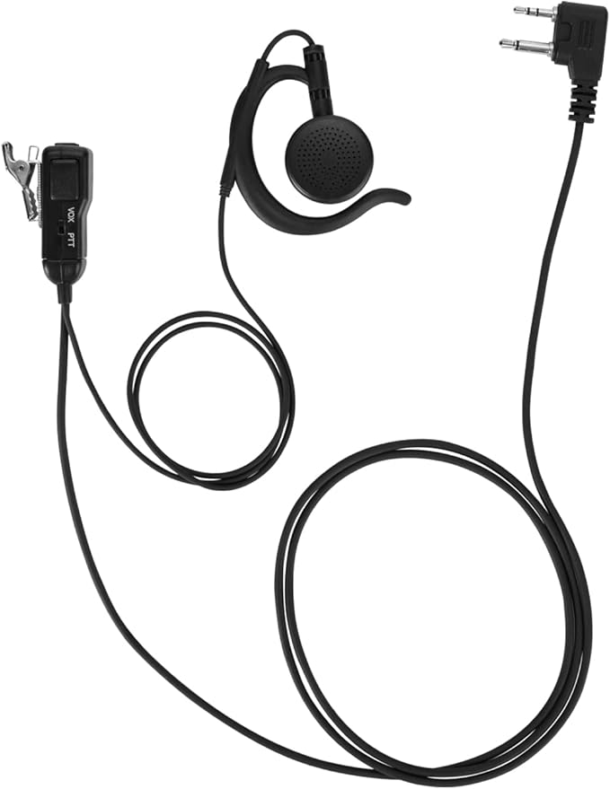 Earpiece VOX for Midland GXT1000VP4 Walkie Talkie 2 Way Radio Ear-Clip Headset with PTT Mic LXT500VP3 GXT1050VP4 GXT1000XB (1 Pack)
