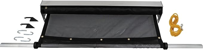 Buyers Products 554270150 Aluminum Tarp System for Dump Body Trucks, 7 x 15 Foot Mesh Tarp, 91" Housing, Easy Retraction, Comes Pre-Assembled w/Roller & Tension Bow