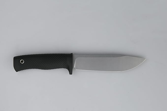 Tactical Fixed Blade Knife, 5.87 inch Blade, 4.65 inch Kray-Ex Handle, Stonewashed 420 Stainless Steel, with Secure-Ex Sheath for Outdoor Camping Hunting Survival (B-Silver)