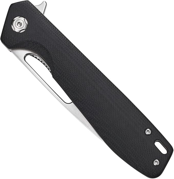 Sitivien ST801 Folding Knife,8Cr18Mov Steel Blade with G10 Handle Pocket Knife EDC Tool Knife for Outdoor Survival, Camping, Hiking,Hunting(Black) …