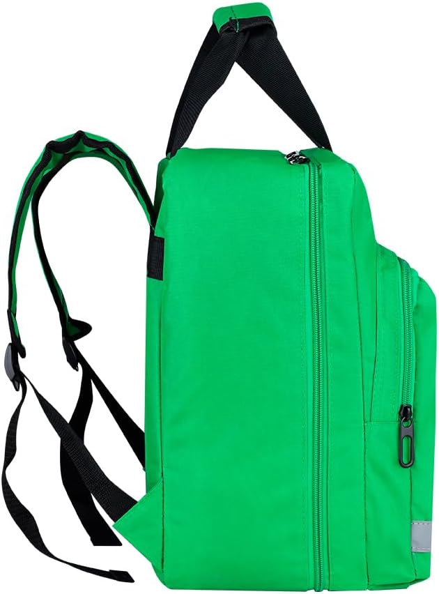 Red Emergency Bag First Aid Backpack Empty Medical First Aid Treatment First Responder Trauma Bags for Camping Cycling Outings Daycare (Green)