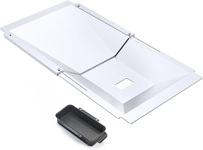 Uniflasy Universal Grease Tray with Catch Pan fits Nexgrill, Charbroil, Dynaglo, Kenmore, BHG, Grill Master, Backyard, Uniflame, Expert Gas Grill, Adjustable Drip Pan for 3/4/5 Burner Gas Grill