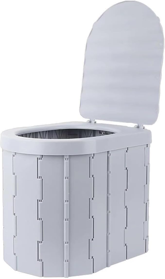 Portable Foldable Camping Toilet for Home, Car, and Camping (Model B) Including 5 Heavy-duty Garbage Bags and 1 Foldable Organizer Bag