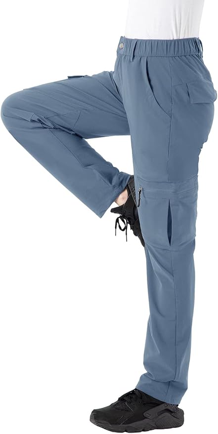 Rdruko Women's Hiking Cargo Pants Water-Resistant Quick Dry UPF 50+ Travel Camping Work Pants Zipper Pockets
