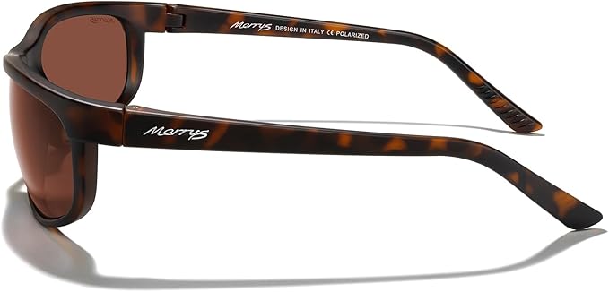MERRY'S Wrap Around Sport Polarized Sunglasses for Men Women Driving Fishing Cycling Running UV400 Protection S3027