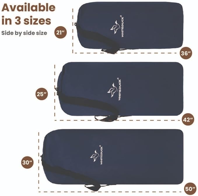 WHITEDUCK Top Load Canvas Folding Duffel Bag, Water Resistant Army Style Shoulder Bag for Men and Women- Gym, Sports, Travel, Hiking, Camping, Backpacking (Large 25" x 42",Blue)