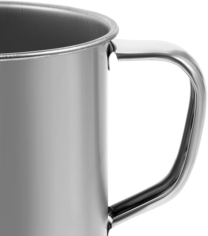 5pcs Small Stainless Steel Mug Camping Coffee with Handle Portable Drinking Cup Kids Hot Chocolate Mug Metal Water Cup For Outdoor Picnic Backpacking Silver