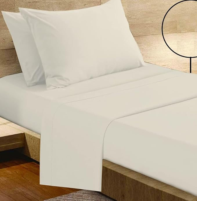 Cot Sheets 33" x 75" - 4 PCs Cot Sheet Set - 600TC 100% Cotton Sheet Set - Cot Size Fitted Sheets Perfect for Narrow Twin/Camp Bunk/Rvs Bunk/Guest Beds/Trifold Mattress, 4-8" Deep Pocket - Ivory