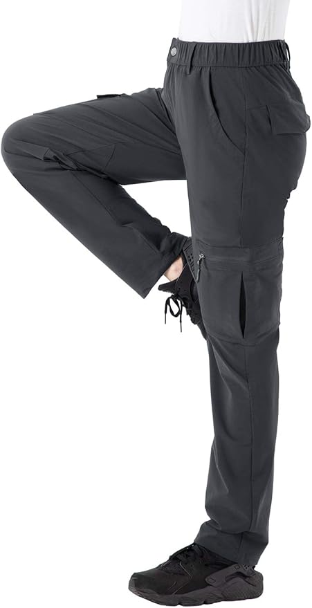Rdruko Women's Hiking Cargo Pants Water-Resistant Quick Dry UPF 50+ Travel Camping Work Pants Zipper Pockets