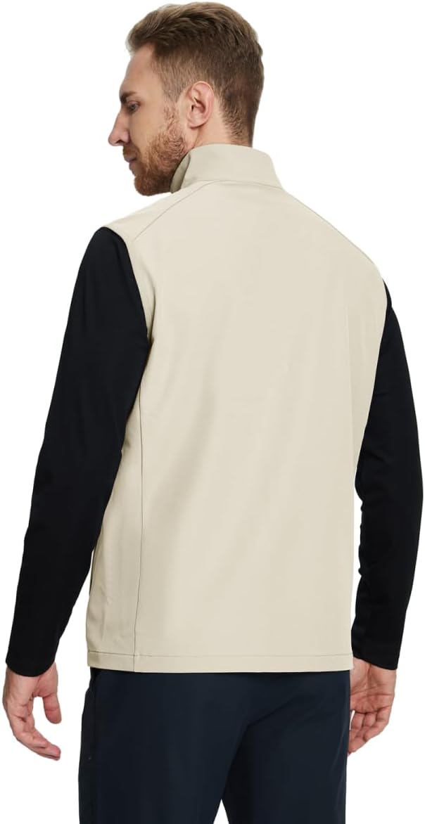 Rouen Mens Vests Outerwear Performance Lightweight Sleeveless Jacket Windproof Softshell Vests Sports Golf Vest for Men