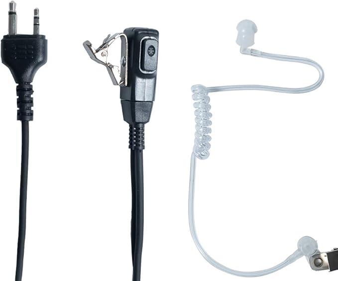 Covert Acoustic Tube Walkie Talkies Earpiece Headset with Mic PTT for Midland GXT1000VP4 LXT500VP3 GXT1050VP4 GXT1000XB(10 Pack)