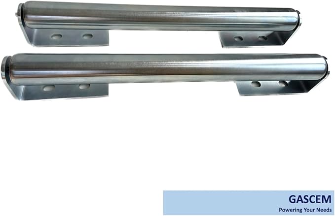 Long Roller with Bracket Set | 16" Length, 1.5" Diameter | Galvanized Steel | Versatile Support for Roller Stands, Woodworking, and Conveyors | Pack of 2