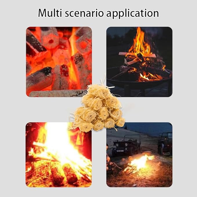 Natural Fire Starter Sticks,Perfect Firestarters for Firepit,Campfires,Fireplaces,Bonfires,BBQ,Wood Stoves,Easy Ignition with Just 2 Sticks for Camping, Camping Essentials.