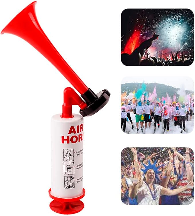 FARBIN Air horns Marine and Sports Pump Air Horn, Loud Sound Handheld Signal Boat Horn, Personal Safety Horn Alarm for Boating, Sports Events, Parties, Camping, Aggressive Animals (Handheld horn 4pcs)