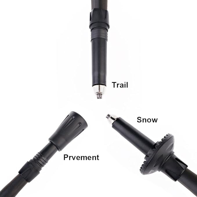 Travel Folding Trekking Hiking Pole with Carrying Case,Collapsible Cane Adjustable Walking Stick Portable Mobility Aid for Women Men Hikers Gift,Black
