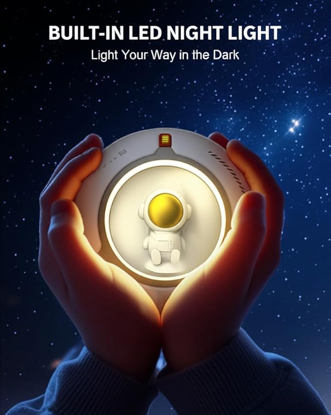Hand Warmers, Rechargeable 5000mAh Electric Hand Warmer with LED Night Light | UFO Astronaut Design | UL Certified | for Outdoor, Camping, Hunting, Sports Activities, E-Sports 1 Pack