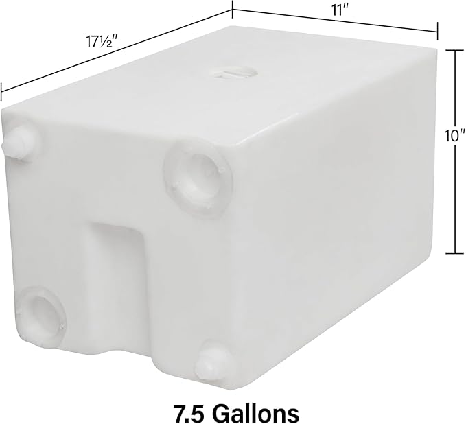 7 Gallon RV Fresh Water Tank, Potable Water Storage Tank for Drinking, Cooking, Cleaning, Showering, for Campers, Trailers, Motorhomes, RVs, Cube Shape, 17.5" x 11" x 10" (WT-5600)
