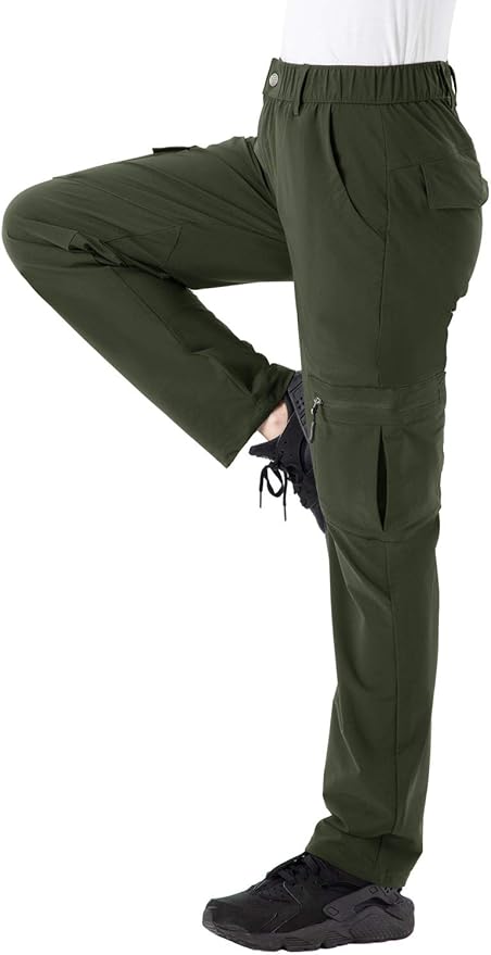 Rdruko Women's Hiking Cargo Pants Water-Resistant Quick Dry UPF 50+ Travel Camping Work Pants Zipper Pockets