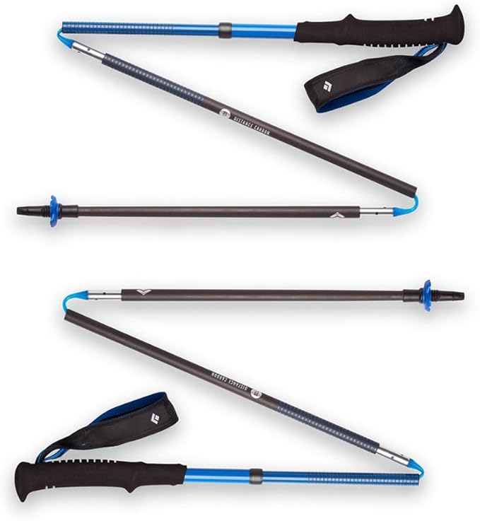 BLACK DIAMOND Distance Carbon Z Trekking and Running Poles, Pair of Foldable, Ultra Lightweight, Fixed Length Carbon Fiber Hiking Poles