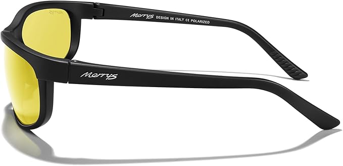 MERRY'S Wrap Around Sport Polarized Sunglasses for Men Women Driving Fishing Cycling Running UV400 Protection S3027