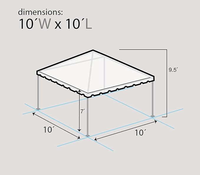 Party Tents Direct 10x10 Heavy-Duty Waterproof Canopy Tent - Steel Frame Outdoor Gazebo for Weddings, Parties & Camping - Red, White and Blue Vinyl Cover