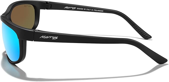 MERRY'S Wrap Around Sport Polarized Sunglasses for Men Women Driving Fishing Cycling Running UV400 Protection S3027