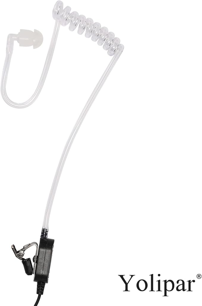 Earpiece Surveillance Kit Compatible with BaoFeng, BTECH, Kenwood Walkie Talkie with PTT Mic Headset Accessories (Acoustic Tube)