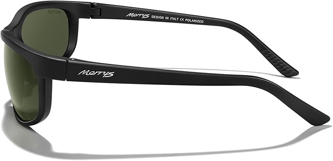 MERRY'S Wrap Around Sport Polarized Sunglasses for Men Women Driving Fishing Cycling Running UV400 Protection S3027