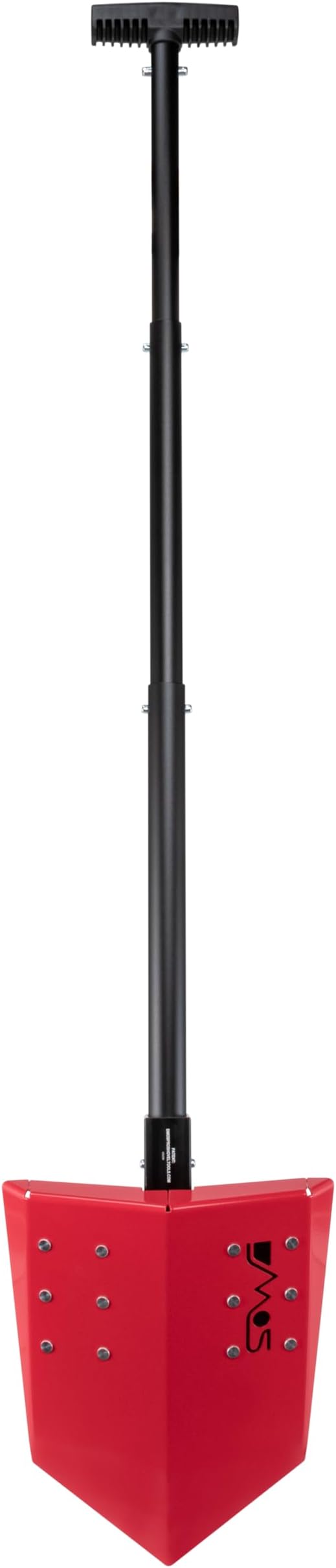 DMOS Delta Shovel - Collapsible Heavy-Duty Steel Folding Shovel for Camping, Overlanding, Survival, Military, Hunting, & Off-Road Use - Racing Red - Regular