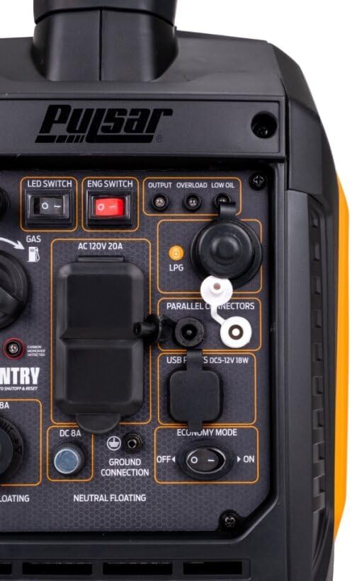 Pulsar 2700 Watt Portable Inverter Generator, Dual Fuel Gasoline & Propane, CO Sensor, Super Quiet, Use for Jobsite, Camping, Outdoor & Home, NE27BISCO