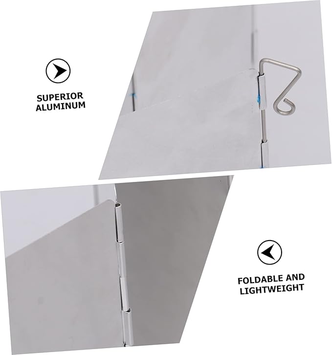 Outdoor Aluminum Alloy BBQ Windshield Cooking Shield for Camping Picnics Lightweight Durable Reduces Wind for Efficient Grilling
