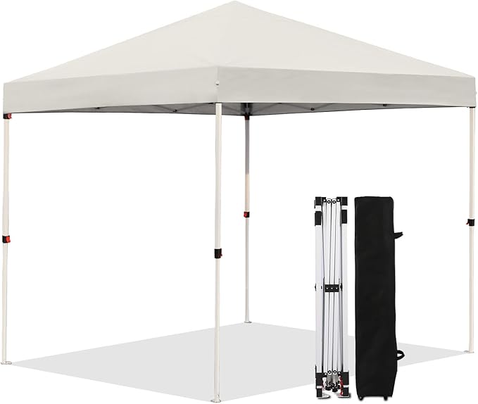 Northroad 8X8 FT Pop Up Canopy, Outdoor Instant Canopy Tent Slant Legs with Carrying Bag, Portable Gazebo Shelter for Wedding Party,Commercial Event,Patio,Garden,Beach -White