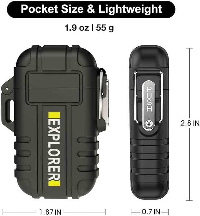 Torch Lighter, 2 Pack Butane Windproof Outdoor Gas With Adjustable Jet Flame, for Fireplace Fireworks Grill Camping BBQ, Gifts for Men (Without Gas) (Black+Black)
